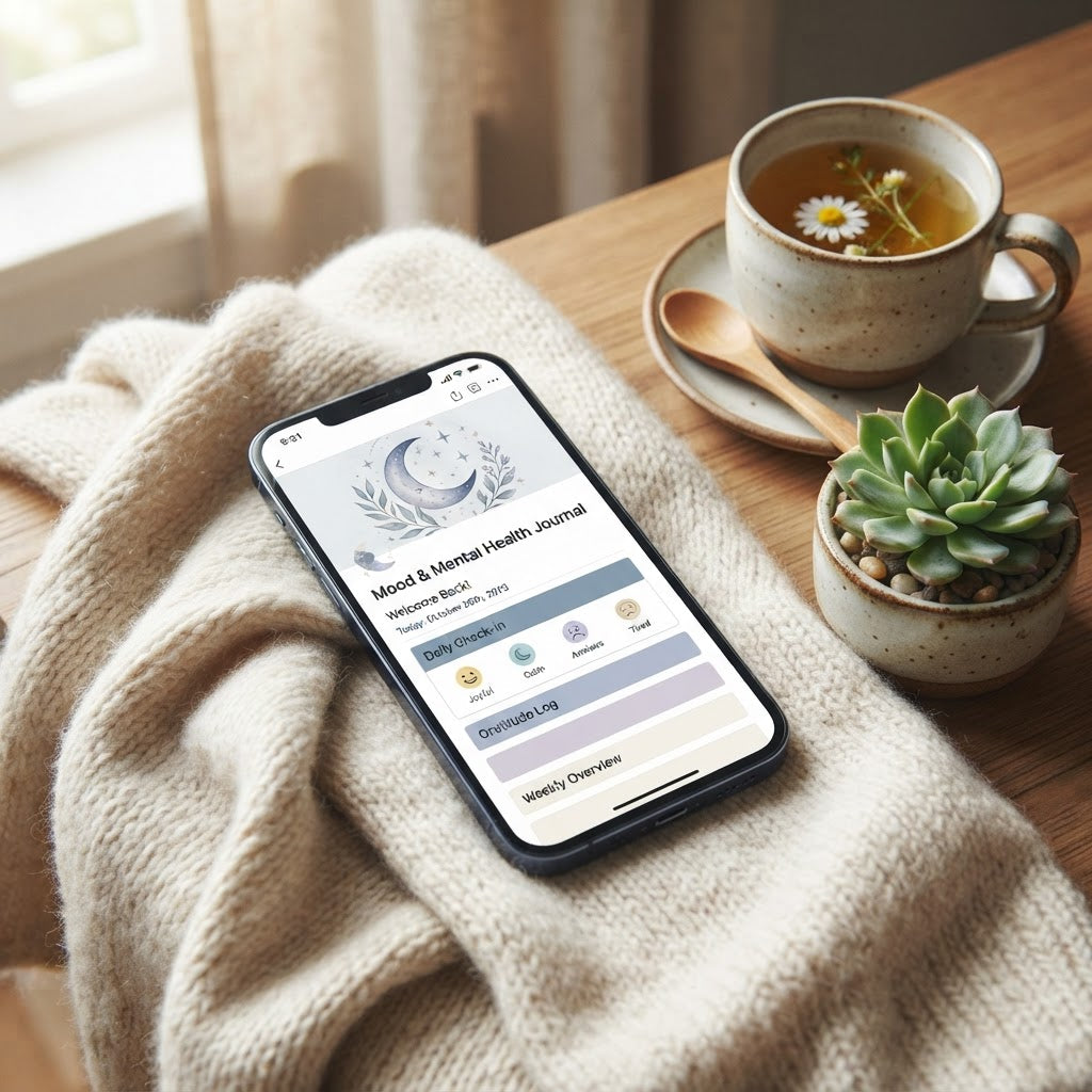 Mood & Mental Health Journal device mockup