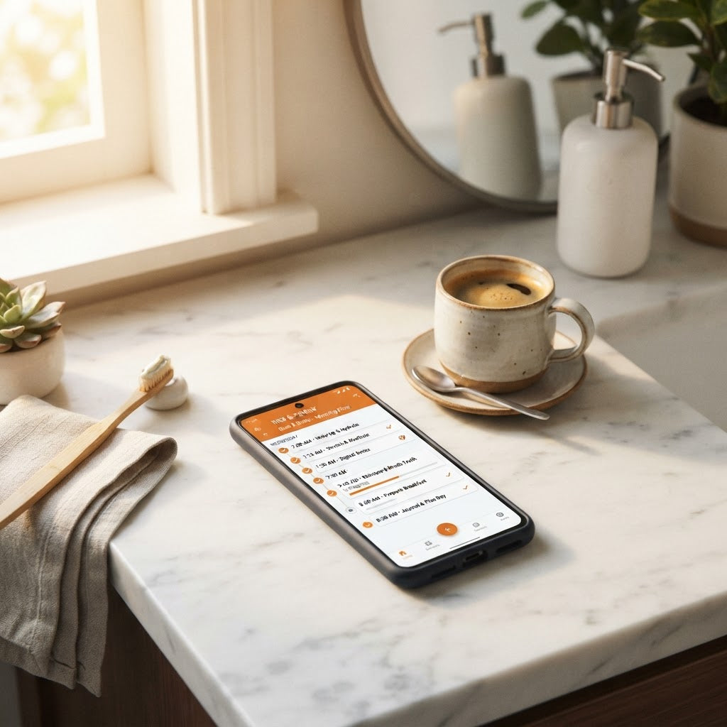 Morning Routine Builder device mockup