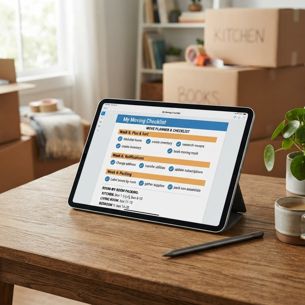 Moving Checklist device mockup