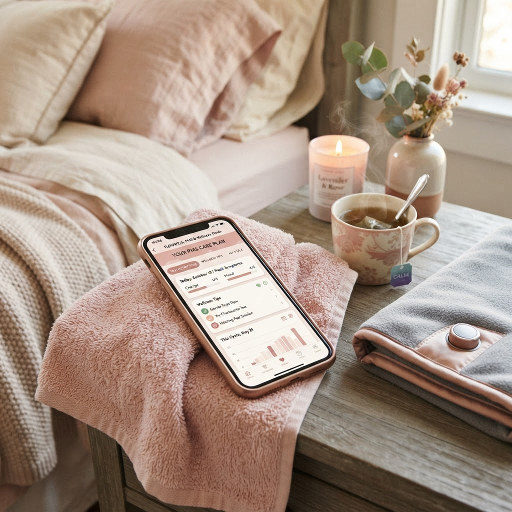 PMS Relief Guide device mockup