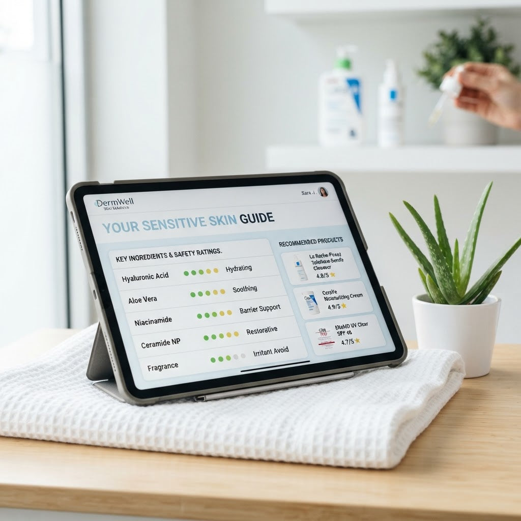 Sensitive Skin Guide device mockup