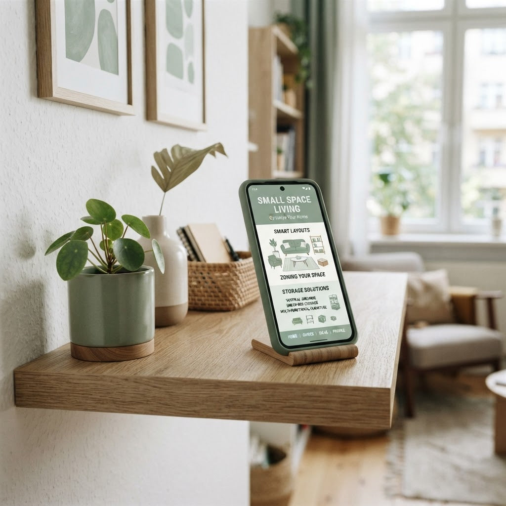 Small Space Living Guide device mockup