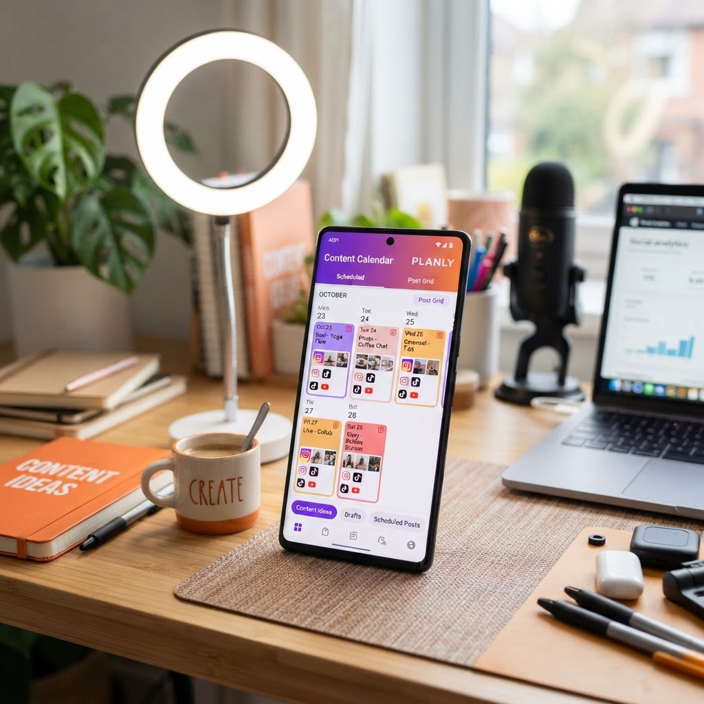 Social Media Content Calendar device mockup