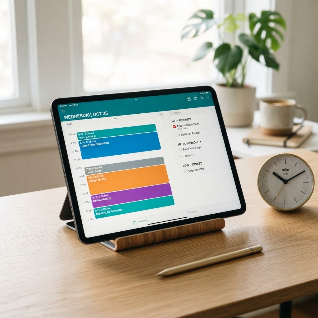 Time Blocking Planner device mockup