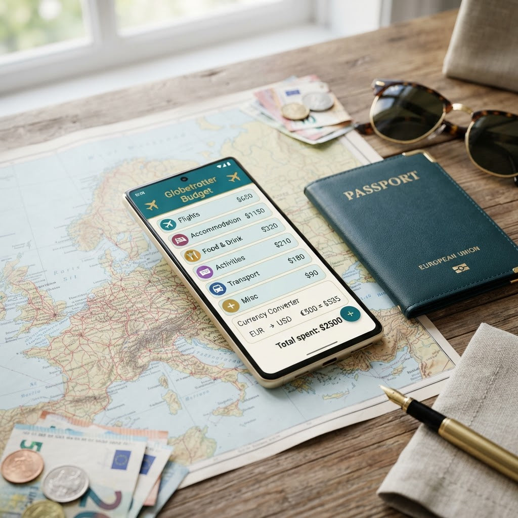 Travel Budget Planner device mockup