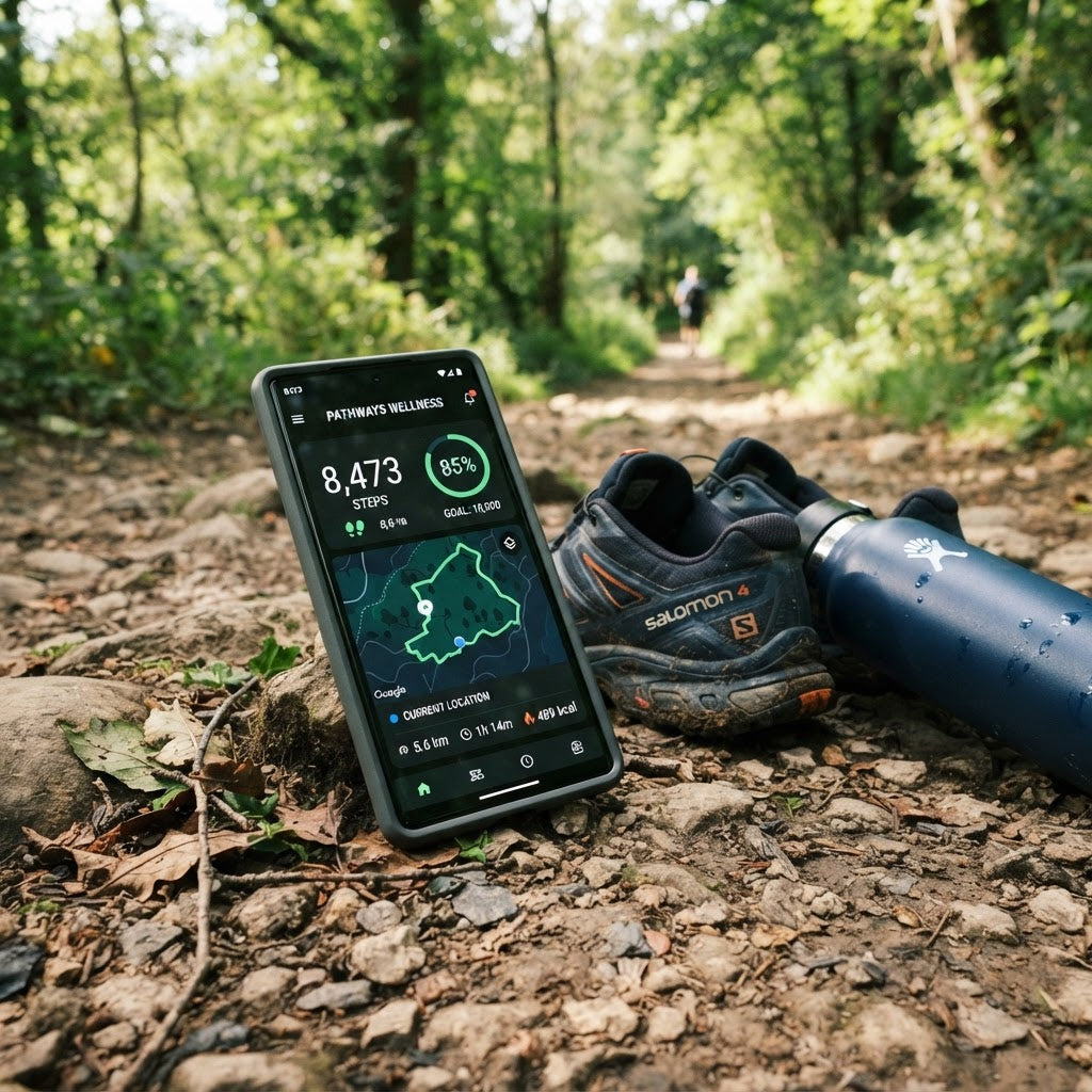 Walking for Wellness Tracker device mockup