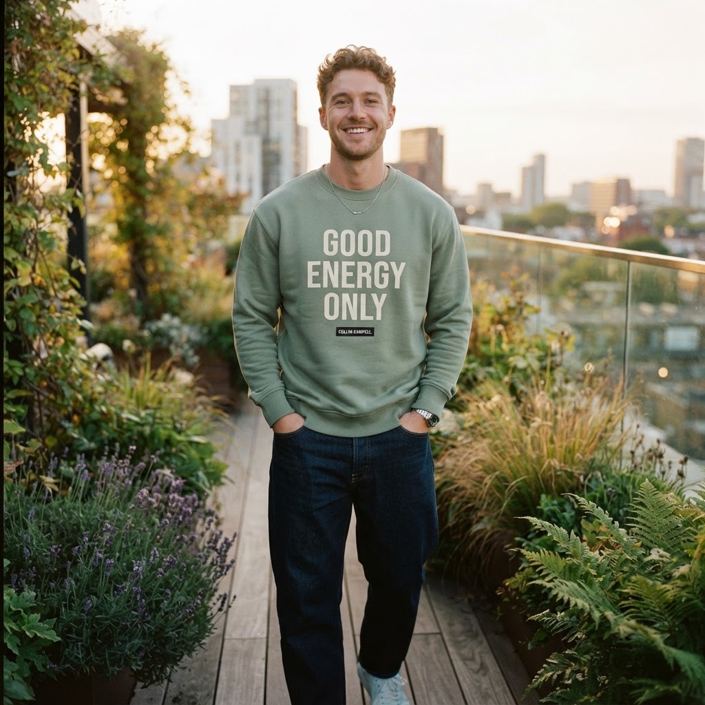 Good Energy Only — Premium Crewneck Sweatshirt | COLLIN CAMPELL product image
