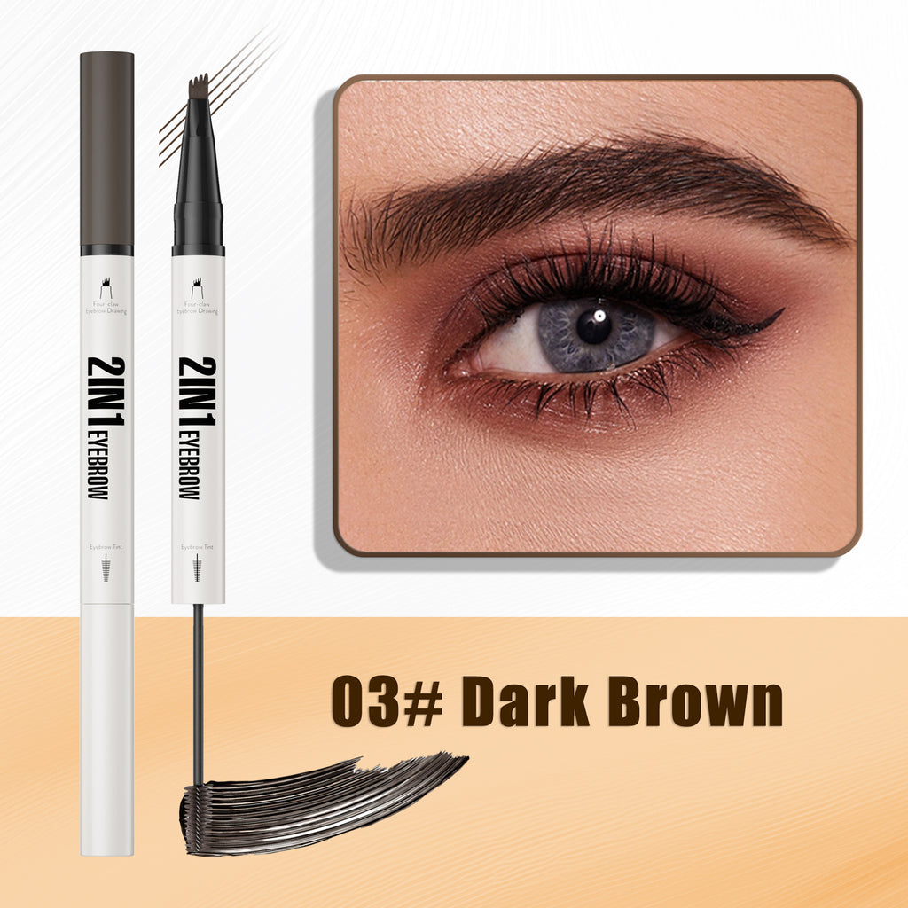 Two-in-one Waterproof Sweat-resistant Not Smudge Multi-color Eyebrow Cream