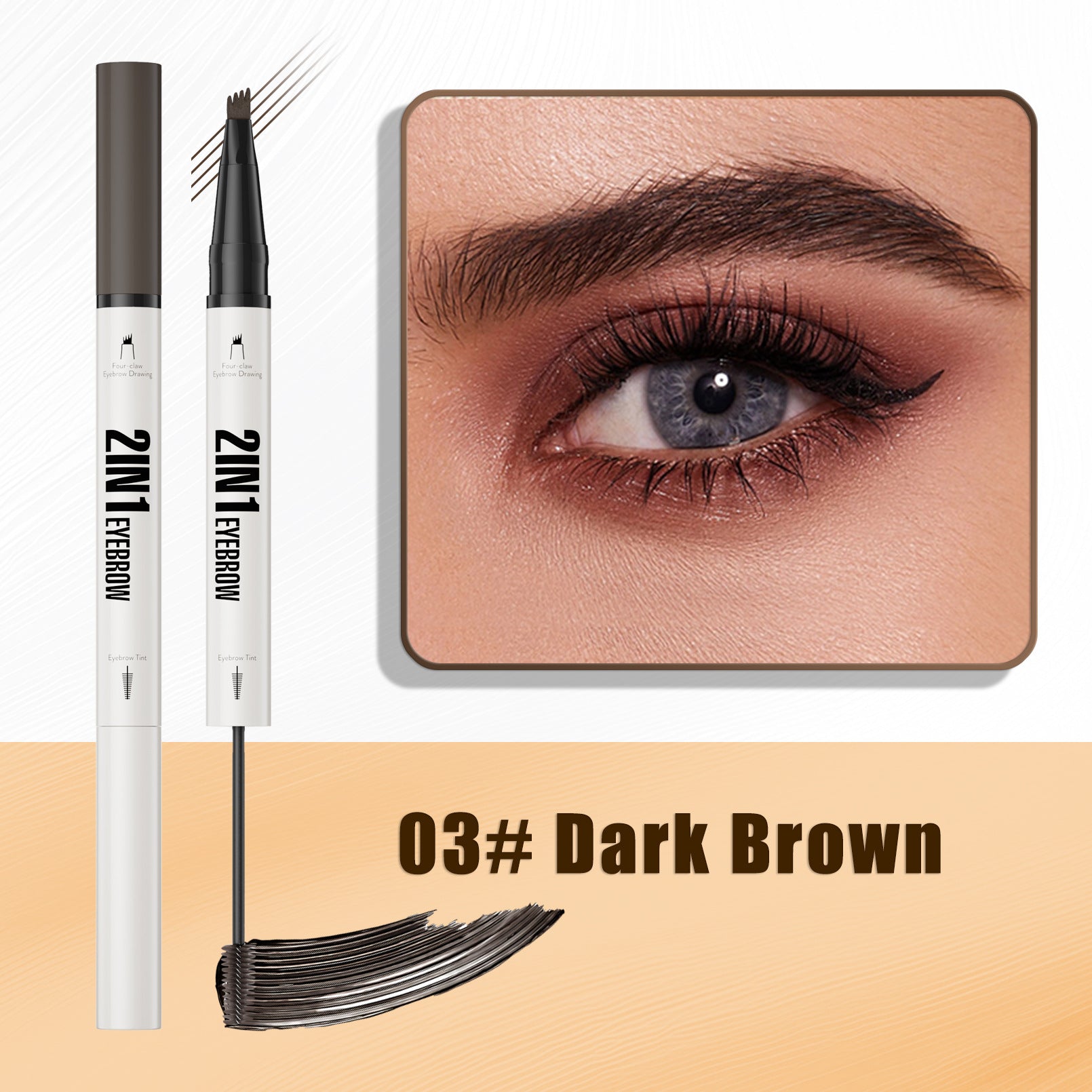 Two-in-one Waterproof Sweat-resistant Not Smudge Multi-color Eyebrow Cream