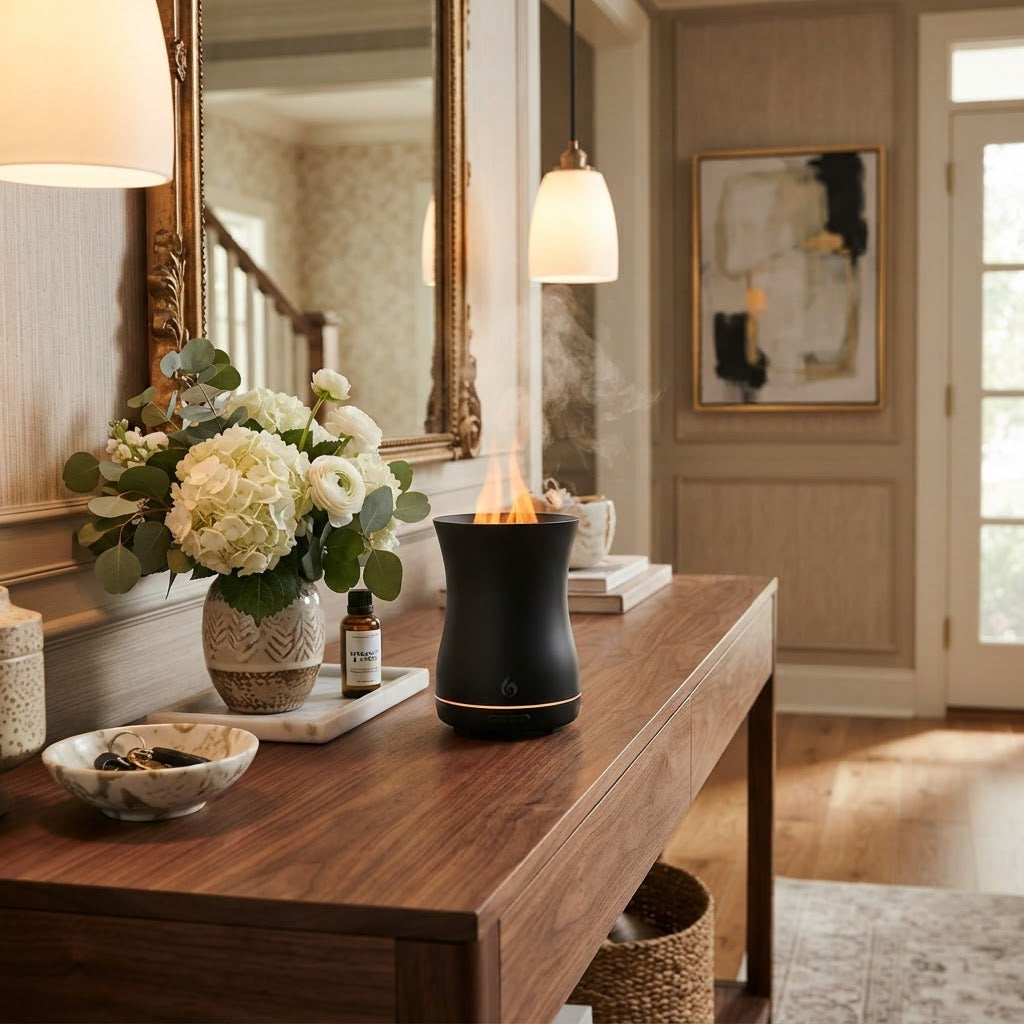 Flame Aromatherapy Essential Oil Diffuser — Ultrasonic Humidifier with Flame Effect