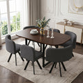 6-Person Solid Wood Dining Table & Chairs Set