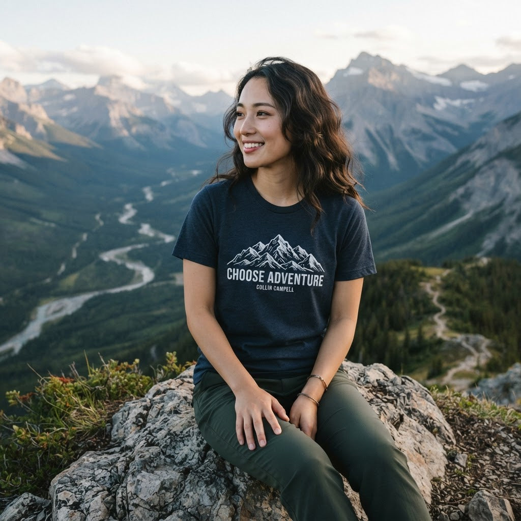 Choose Adventure Mountain Tee — Premium Garment-Dyed | COLLIN CAMPELL product image