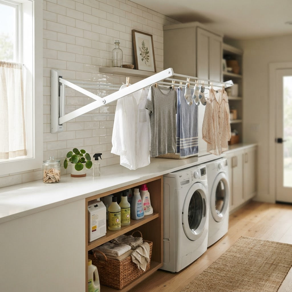 Retractable Clothes Drying Rack - Wall Mounted