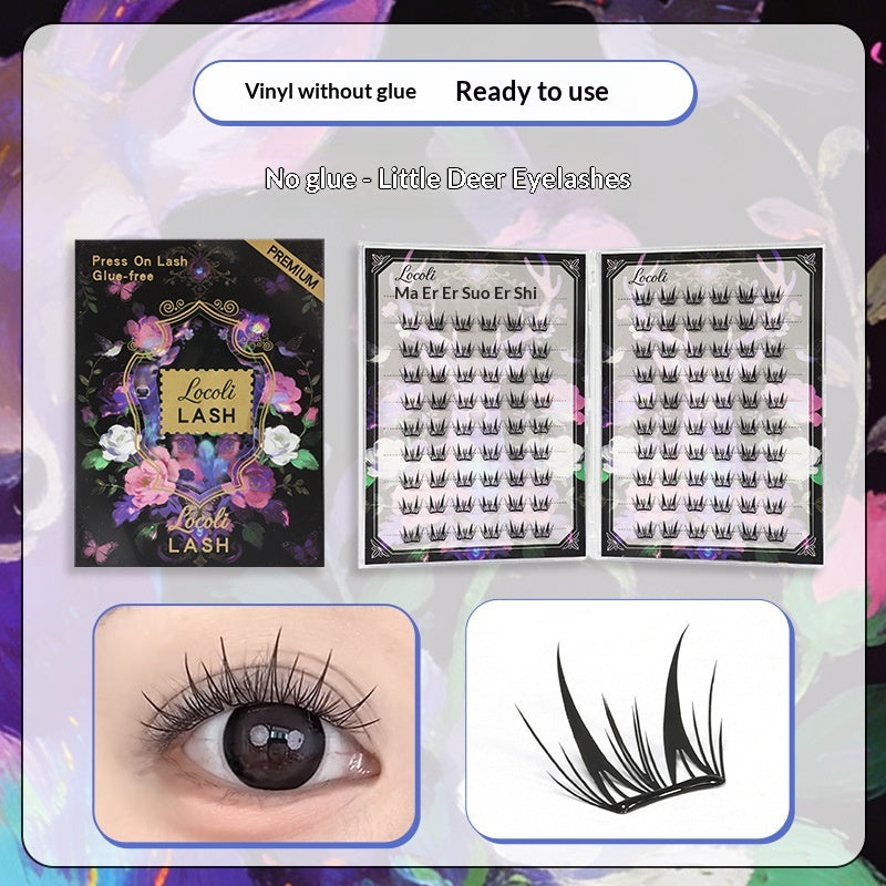 Self-adhesive Glue-free False Eyelashes 200 Clusters Segmented