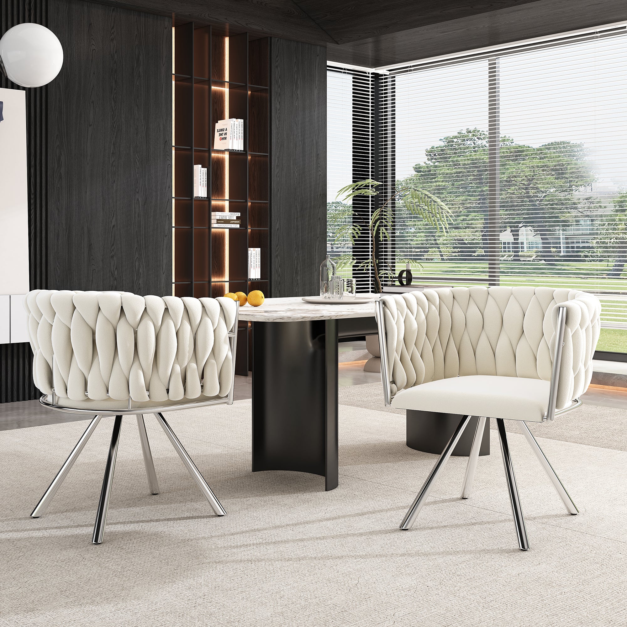 Luxury 4-Chair Velvet Dining Set — Single Light