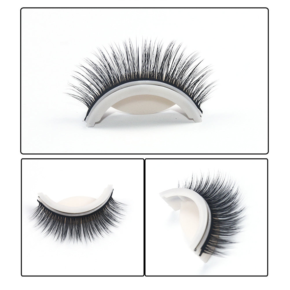 1 Pair Self Adhesive Eyelashes Reusable 3D False Lashes Easy To