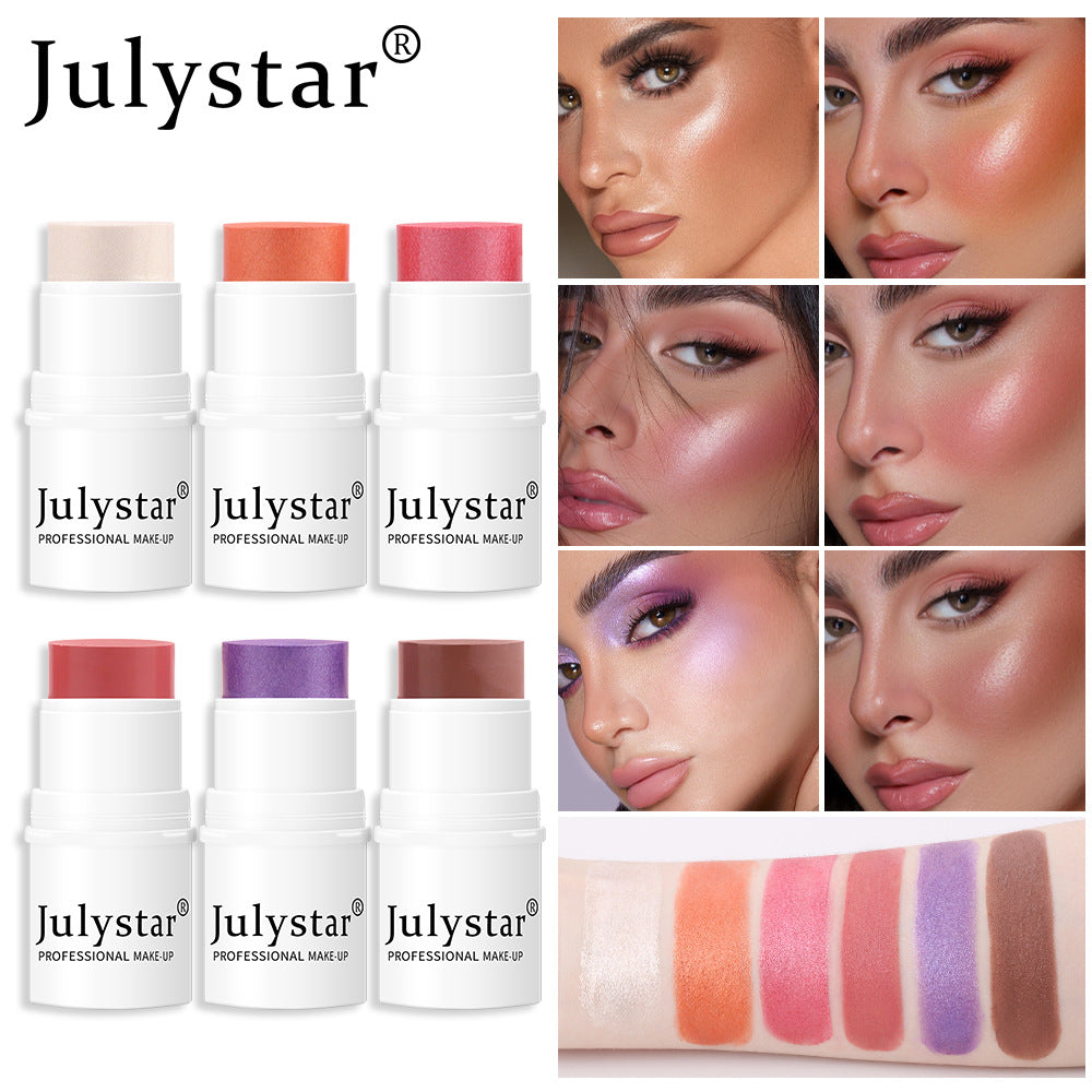 Lazy People's High Gloss Face Repairing And Sun Drying Rouge Pearl Powder Blusher Cream Powder Blusher Stick Monochrome Matte Powder Blusher