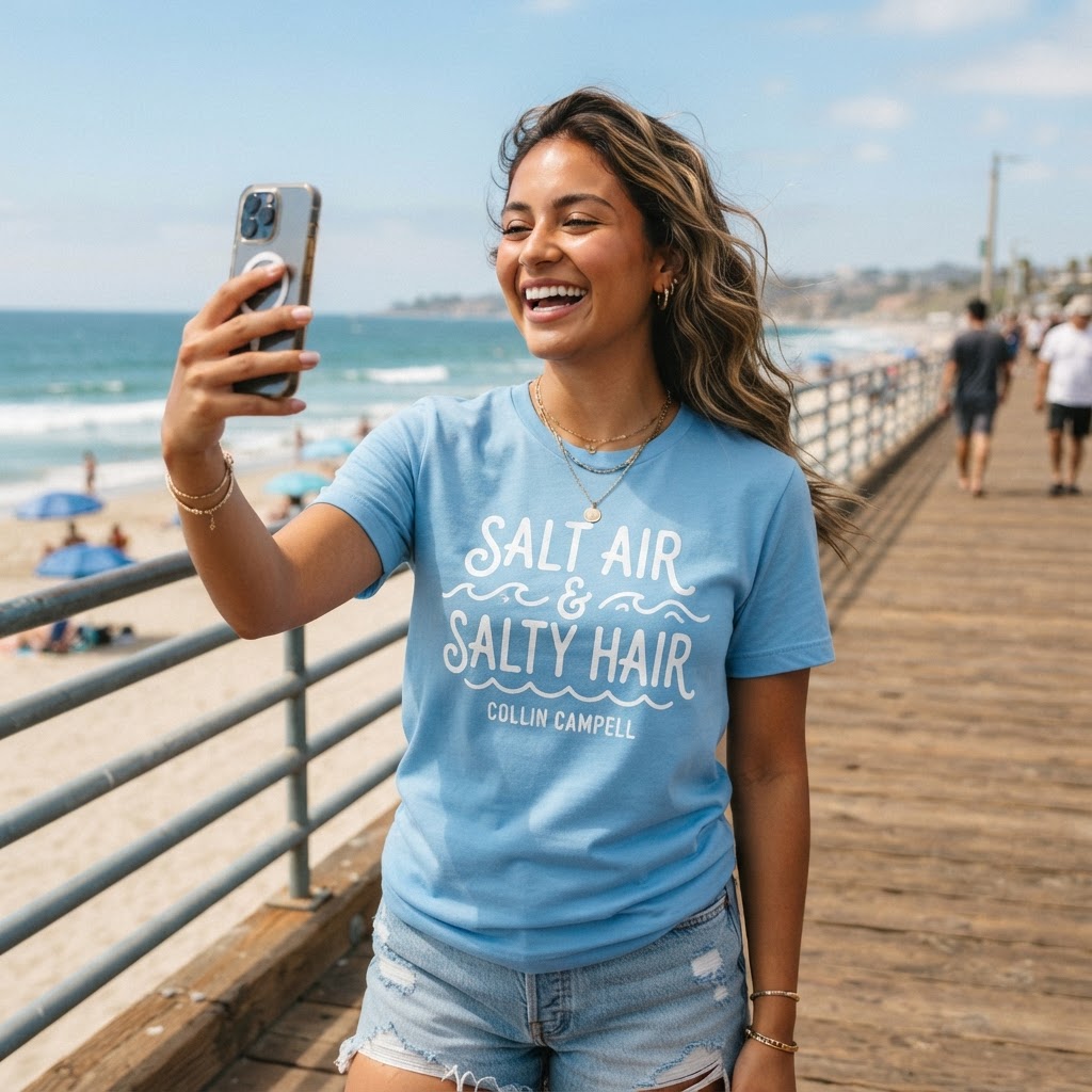 Salt Air & Salty Hair — Premium T-Shirt | COLLIN CAMPELL product image