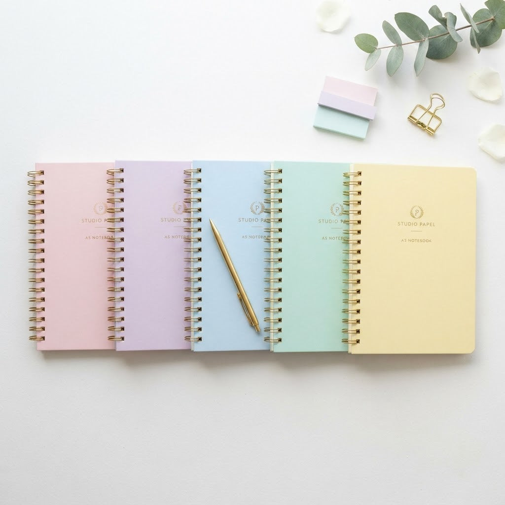 5-Pack A5 Spiral Notebooks — Hardcover College Ruled (160 Pages Each)