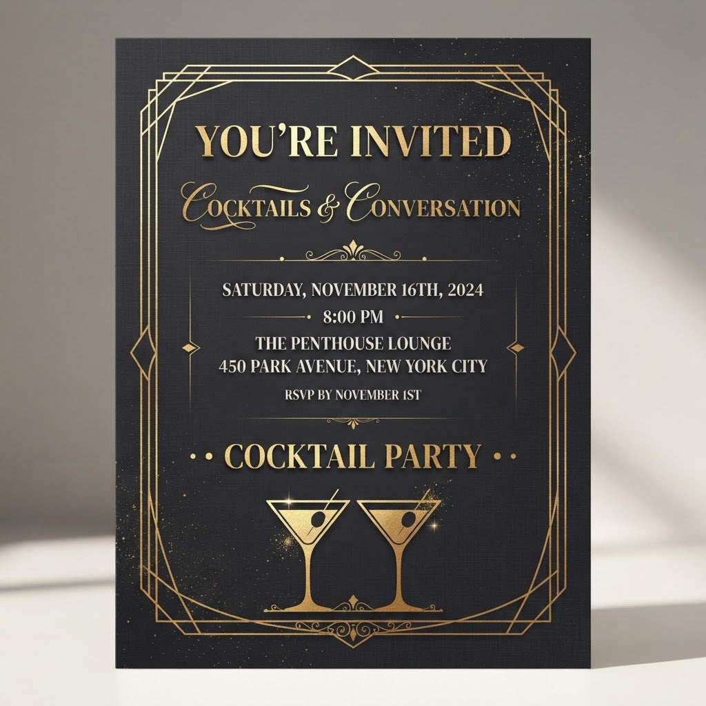 Adult Party Invitation E-Cards - 10 Premium Digital Designs