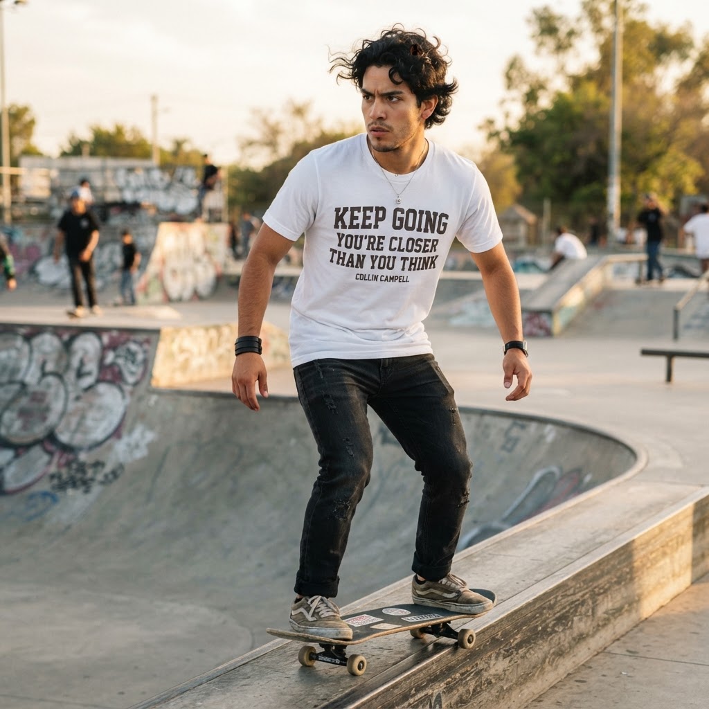 Keep Going You're Closer Than You Think — Premium T-Shirt | COLLIN CAMPELL product image