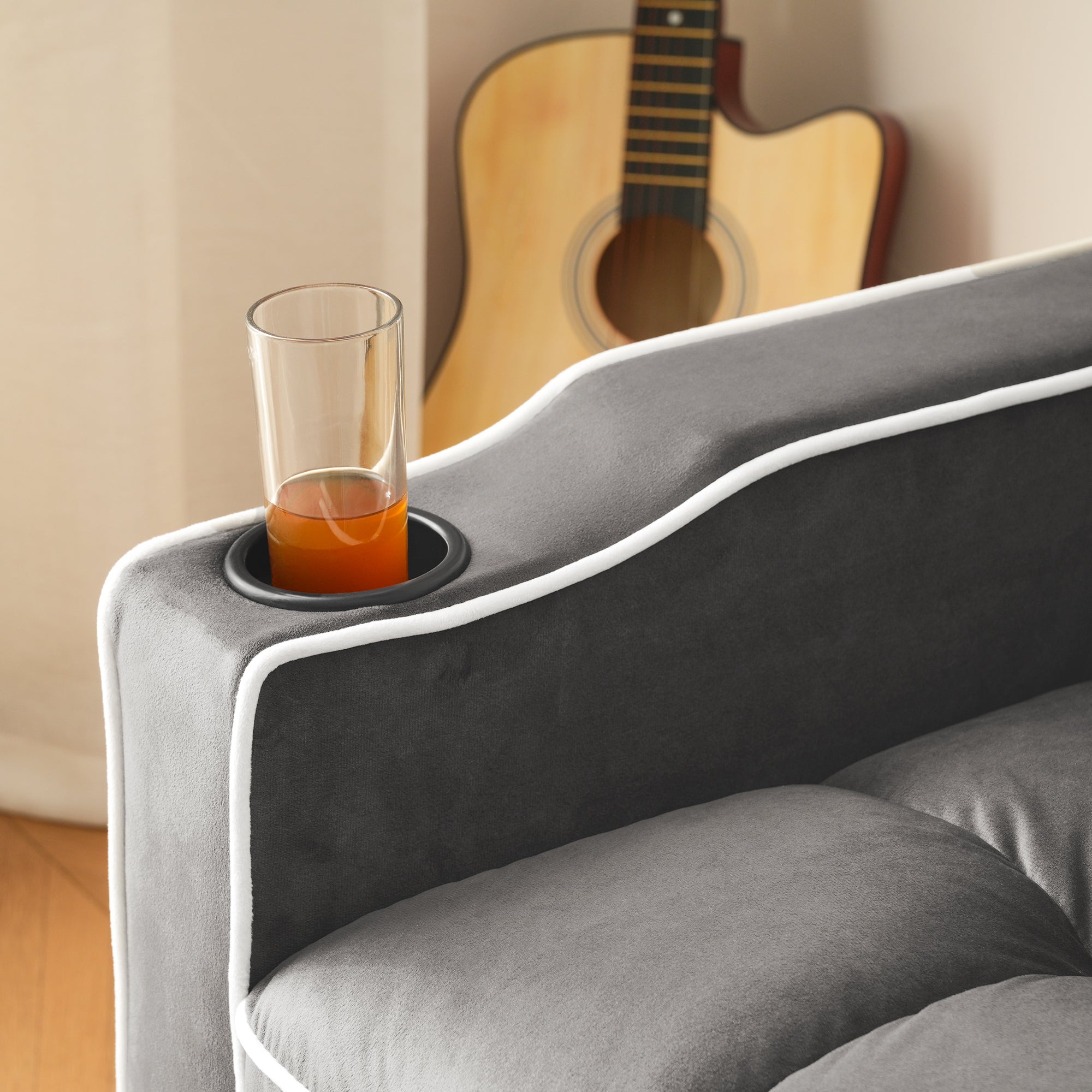 3-in-1 Convertible Sofa Bed With Drink Holders