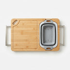 Over-Sink Cutting Board with Collapsible Colander