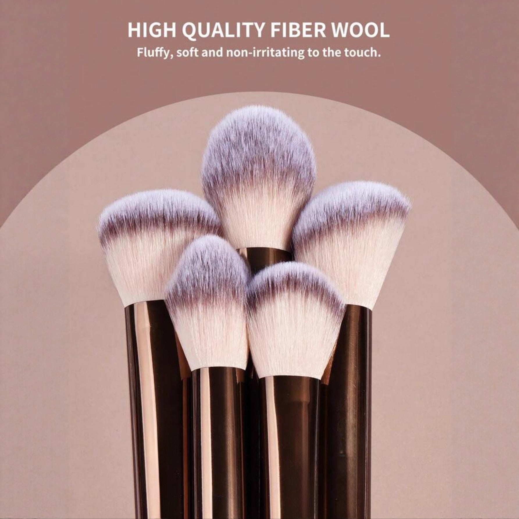 Brown Aluminum Tube Makeup Brush Set