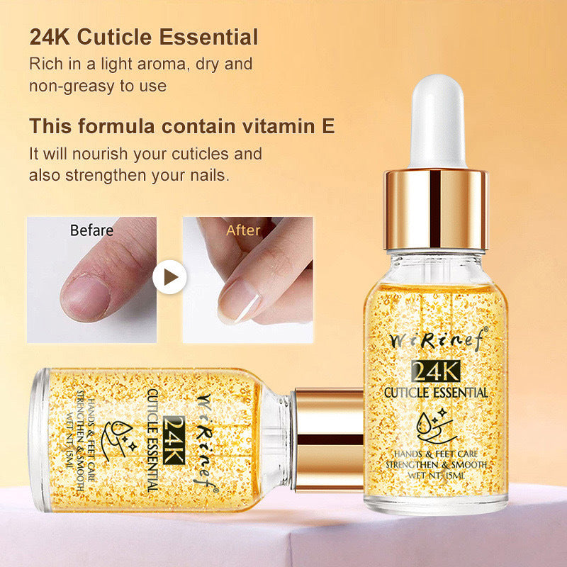 Cuticle Treatment Liquid Containing Gold Leaf