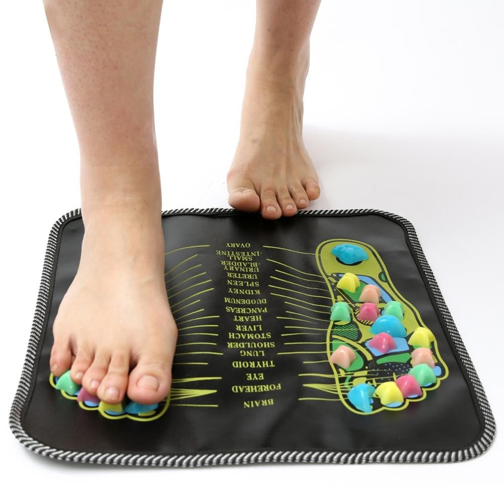 At-Home Spa Gift Set — Face Massage Ice Tray Ice Roller Fa + LED Eye Massager Wand (4-Color Ligh + Cobblestone Road Foot Pad Foot Mass