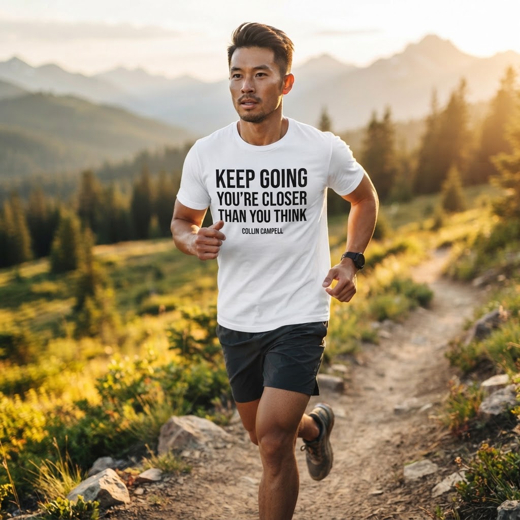 Keep Going You're Closer Than You Think — Premium T-Shirt | COLLIN CAMPELL product image