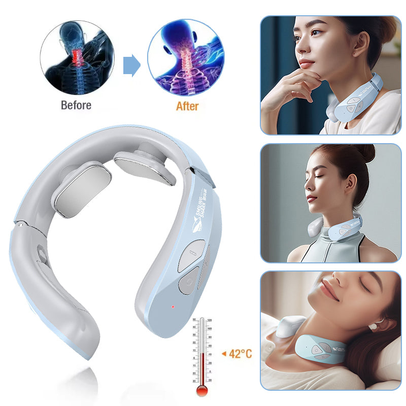 At-Home Spa Gift Set — Electric Neck Massager EMS Pulse Re + Ceramic Gua Sha Board Facial And Ey