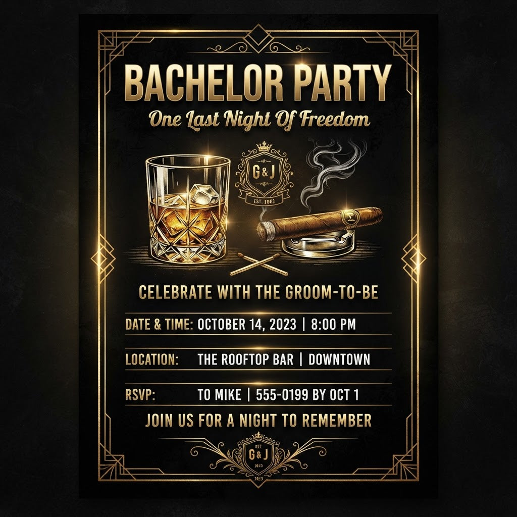 Adult Party Invitation E-Cards - 10 Premium Digital Designs