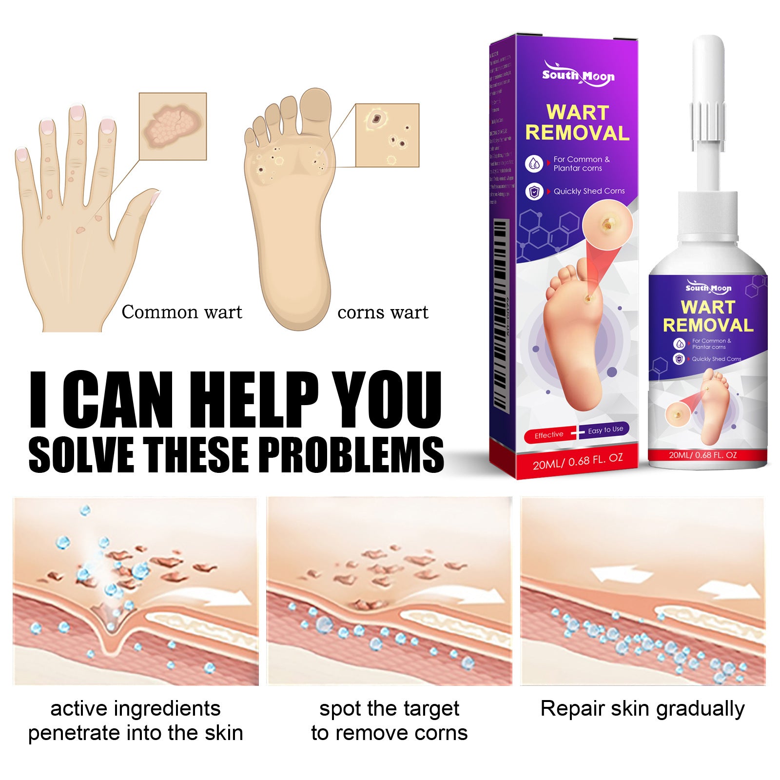SOUTH MOON Foot Care Solution - Cleanses And Moisturizes Body