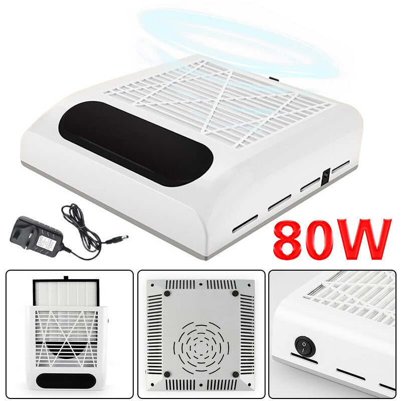 80W Nail Dust Collector Machine Nail Vacuum Dust Extractor