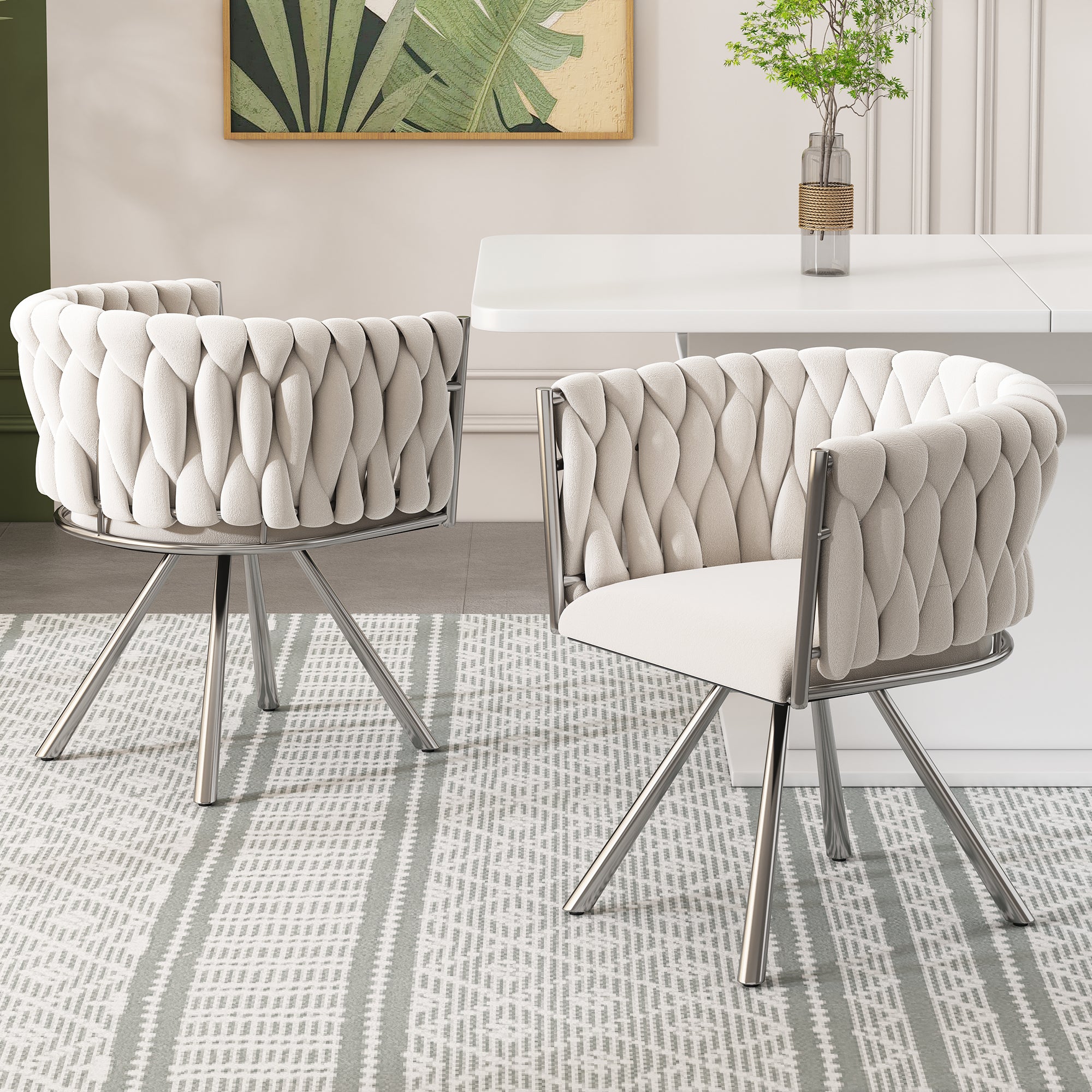 Luxury 4-Chair Velvet Dining Set — Single Light