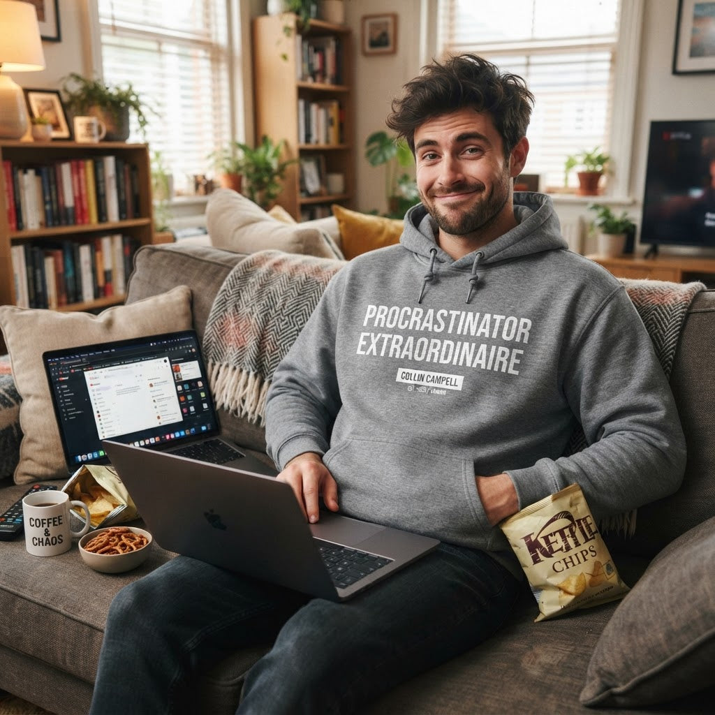 Procrastinator Extraordinaire — Premium Hoodie | COLLIN CAMPELL product image