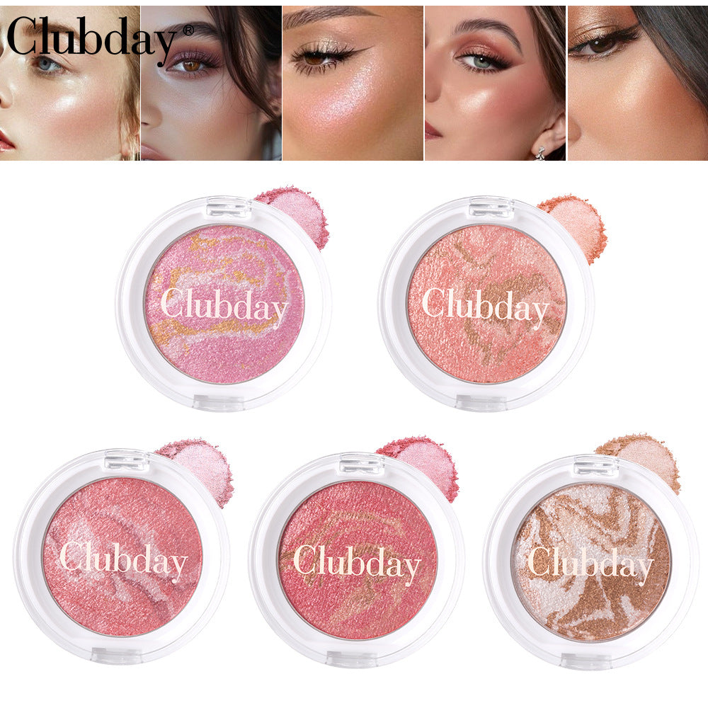 Three Color Streaky Flesh Highlight Powder Blusher Pearl