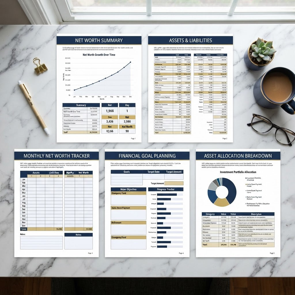 Net Worth Calculator interior pages preview