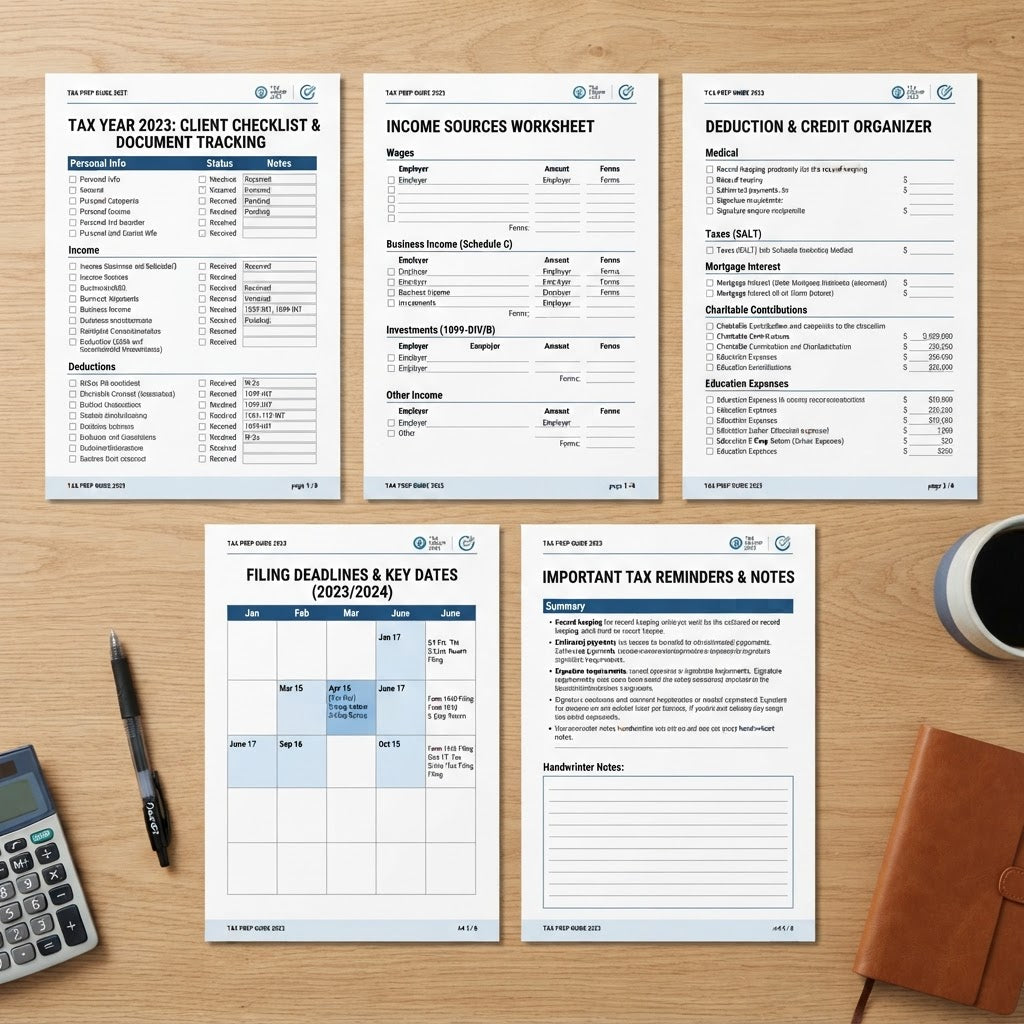 Tax Preparation Checklist interior pages