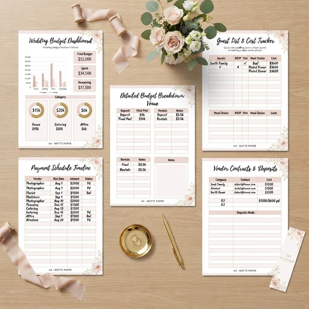 Wedding Budget Planner interior pages