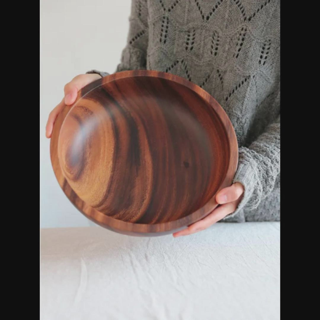 Kitchen Natural Wooden Bowl Household Fruit Bowl Salad Bowl For Home Restaurant Food Container Wooden Utensils Note The Size Hot