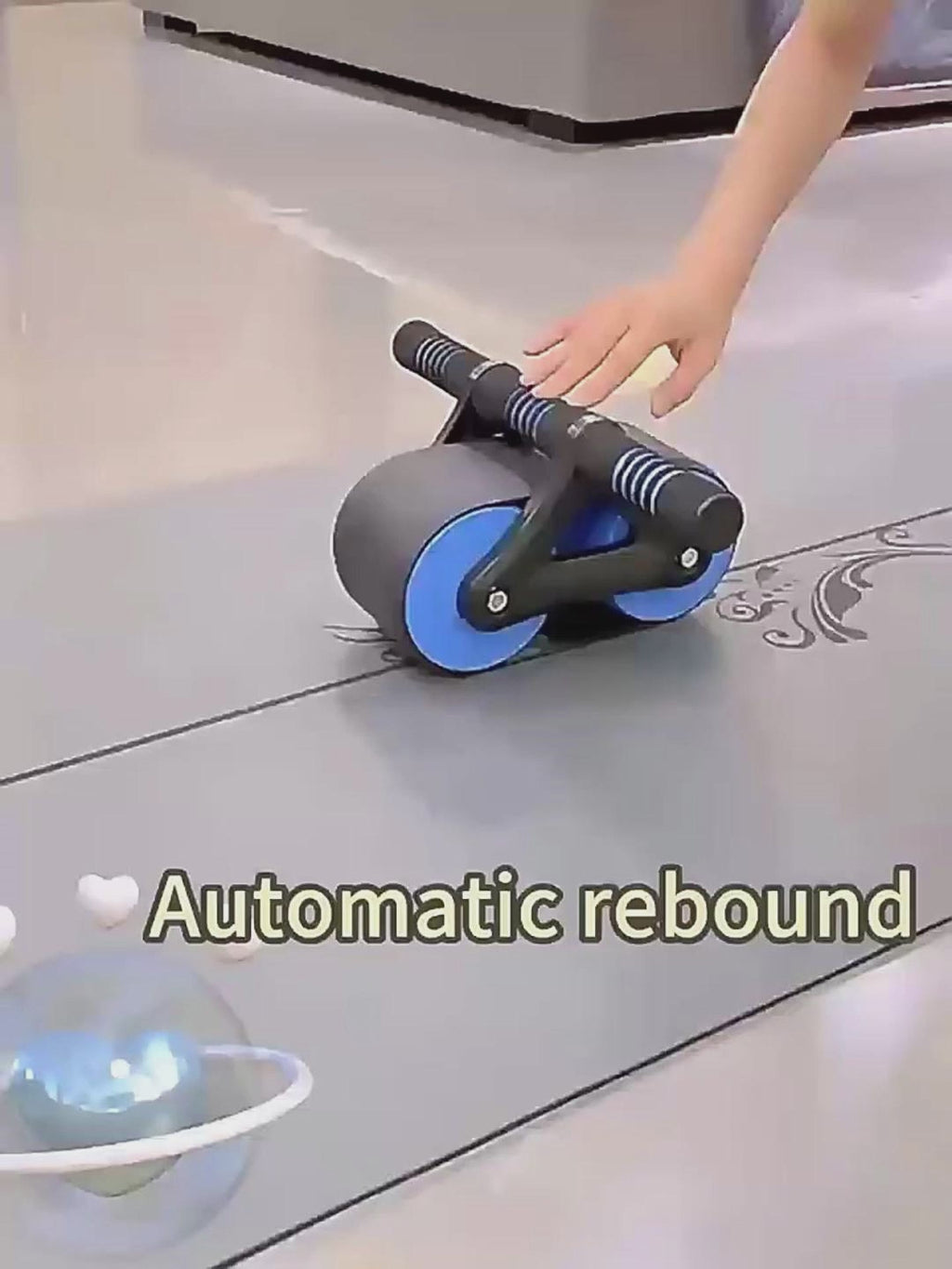 Double Wheel Abdominal Exerciser Women Men Automatic Rebound Ab Wheel Roller Waist Trainer Gym Sports Home Exercise Devices