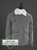 Winter Lapel Fleece Jacket With Pockets Warm Thicken Cotton Coat Men's Clothing