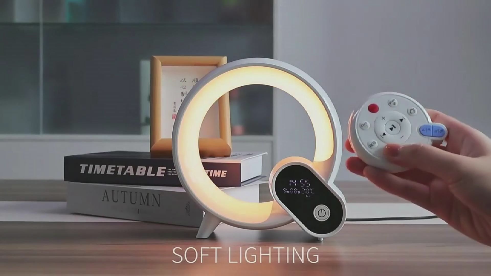 Creative Q Light Analog Sunrise Digital Display Alarm Clock Bluetooth Audio Intelligent Wake-up Q Colorful Atmosphere Light