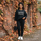 Spooky Season Sweatshirt on model - front view